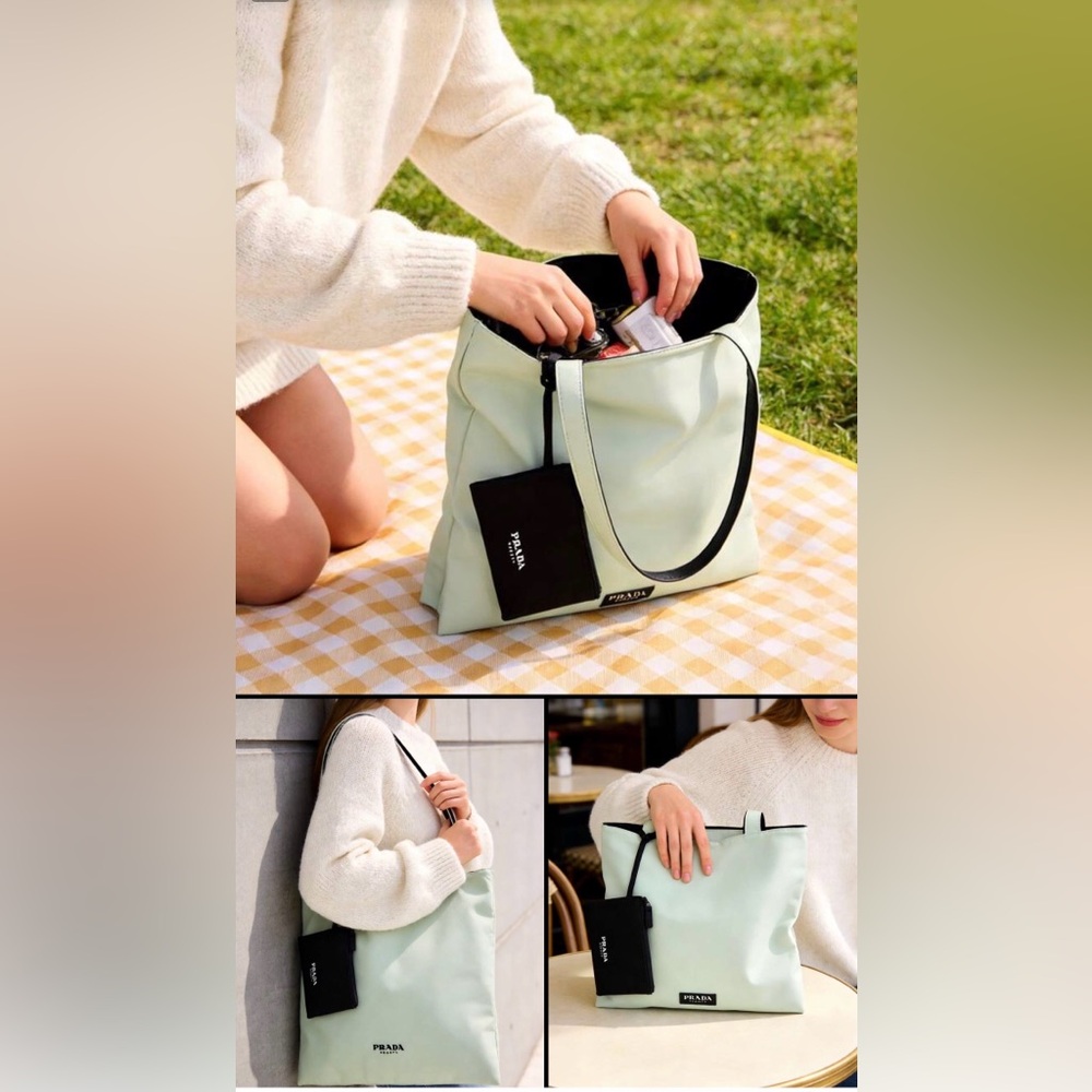 New Arrivals! Prada Mint Green Tote Bag with Wallet - Picture 2 of 8